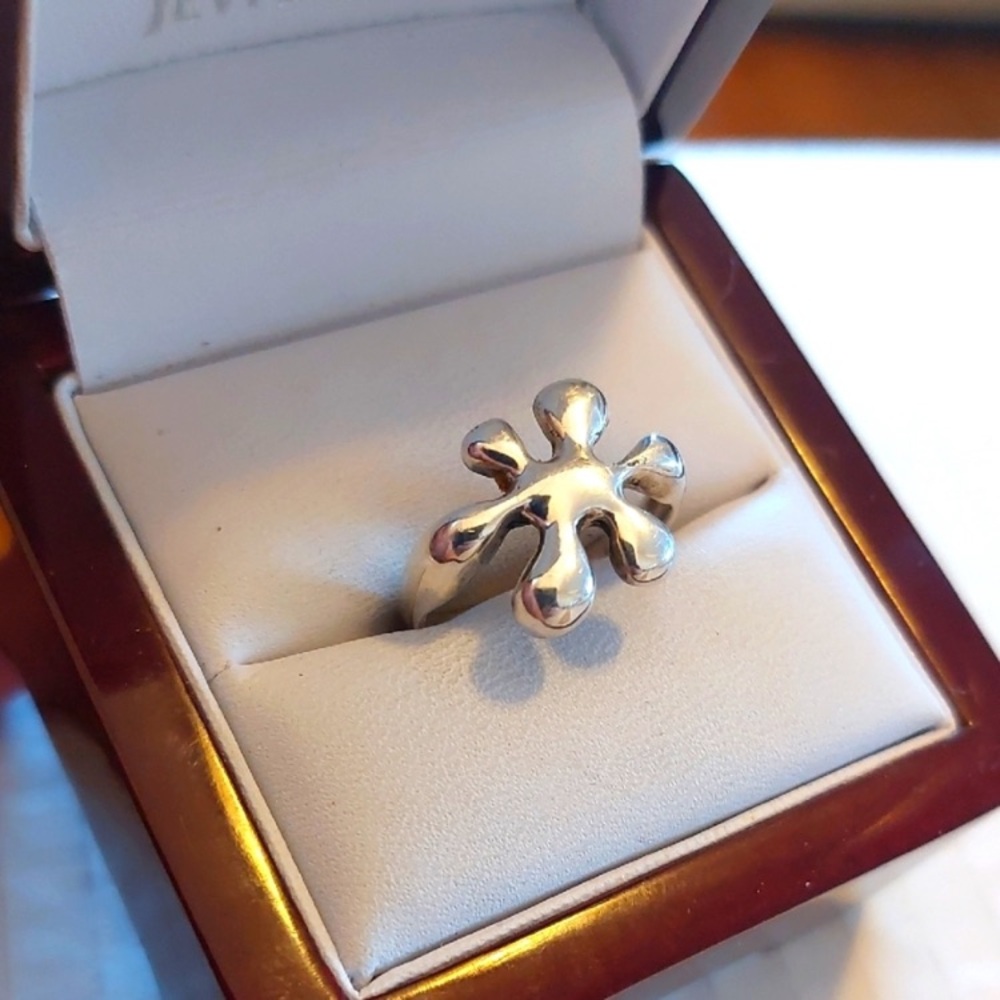 Vintage 90s Sterling Silver Splat Ring 🫟